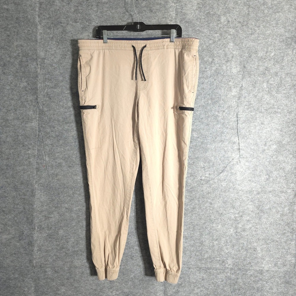 Frontier Supply Co Cargo Jogger Pants Mens Large Khaki Drawstring Pocket Casual